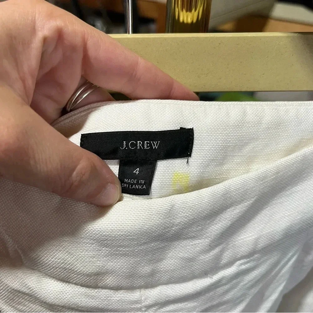 J CREW ~ White 100% Linen Suit Pants Pleated Lined Size 4